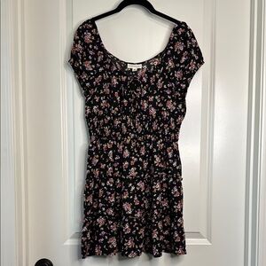 Floral Black Mini Dress